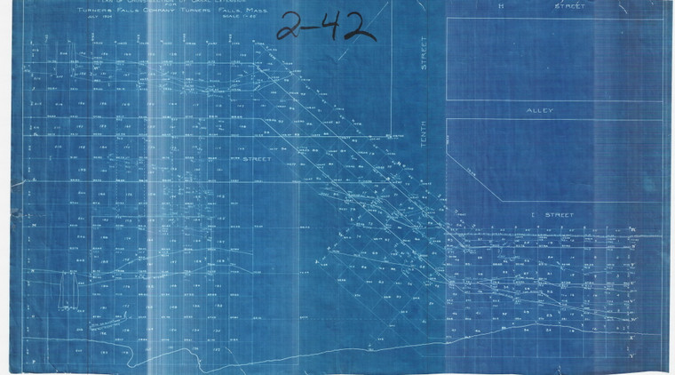 Canal St. - Extension - South End - Contour Plan Montague 2-42 - Map Reprint