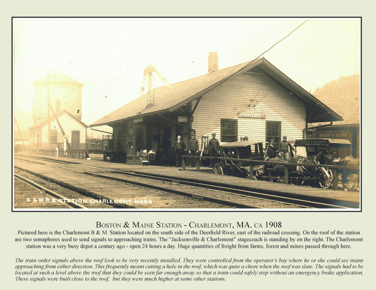 Boston & Maine Station - Charlemont, MA. ca 1908 - October 2008 Railroad Calendar Picture