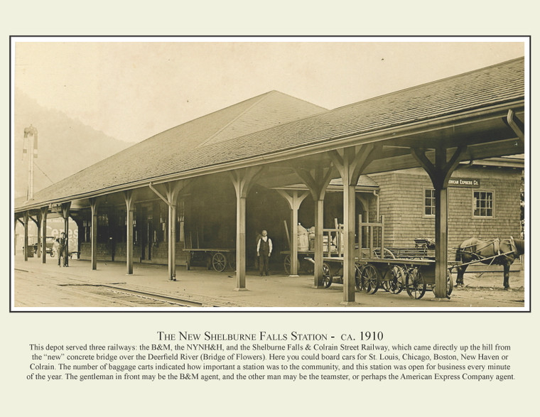 The New Shelburne Falls Station - ca. 1910 - May 2009 Railroad Calendar Picture