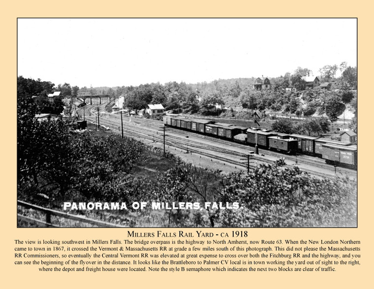 Millers Falls Rail Yard - ca 1918 - August 2013 Railroad Calendar Picture