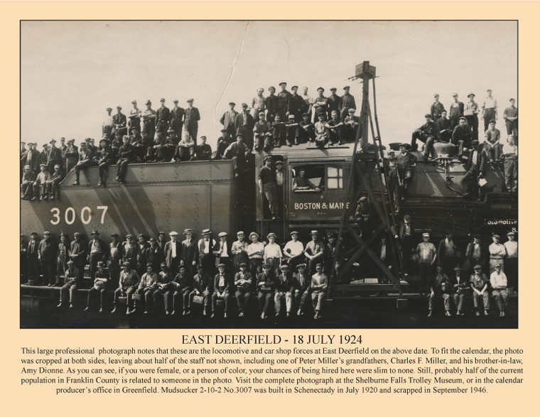 East Deerfield Group Portrait - 16 JULY 1924 - October 2014 Railroad Calendar Picture