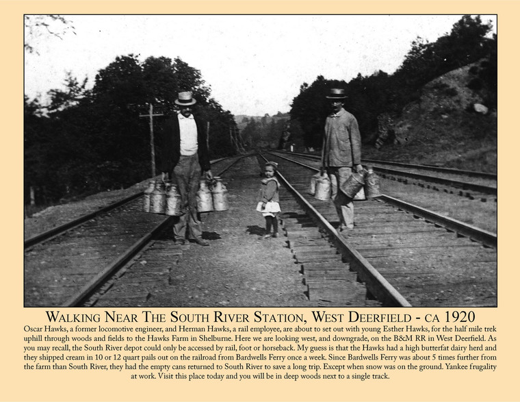 Walking Near The South River Station, West Deerfield - ca 1920 - April 2015 Railroad Calendar Picture