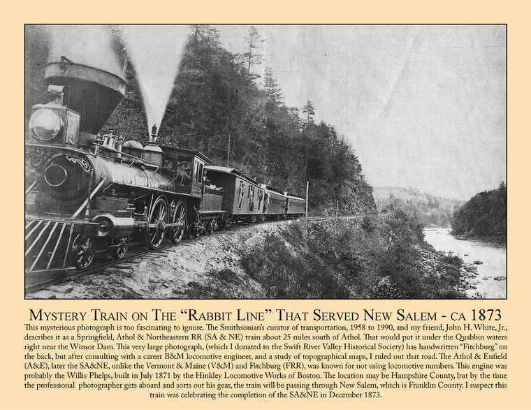 Mystery Train on The Rabbit Line That Served New Salem - ca 1873 - September 2015 Railroad Calendar Picture