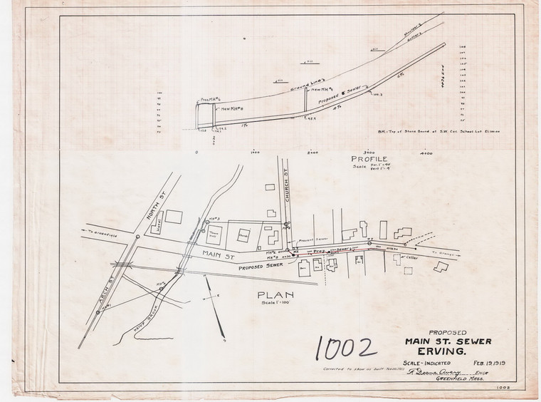 Sewer Main St. Erving Erving 1002 - Map Reprint