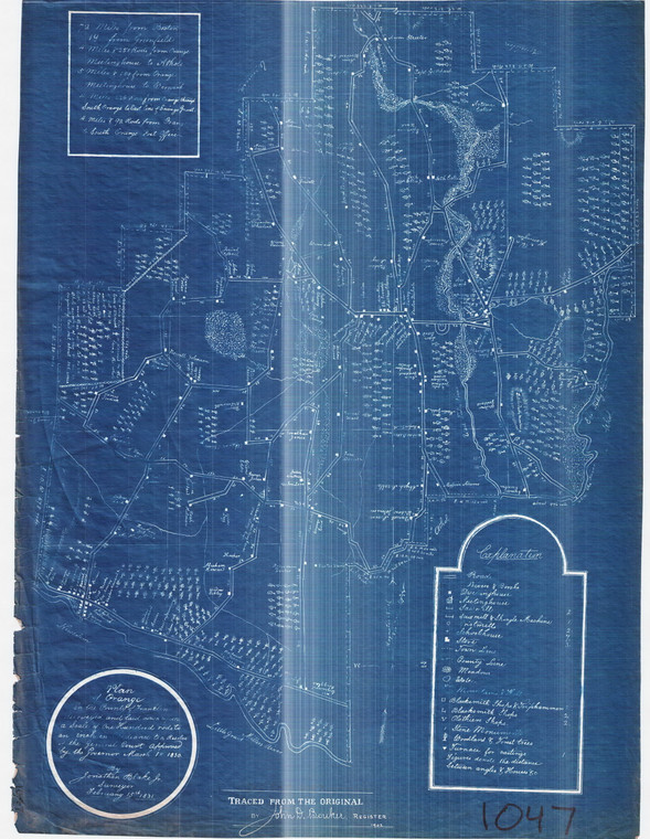 Town of Orange 1831  Metcalfs Town Plan   Orange 1047 - Map Reprint