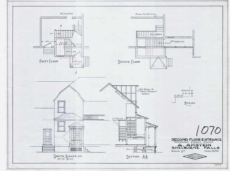 Amstein House Plan Shelburne 1070 - Map Reprint