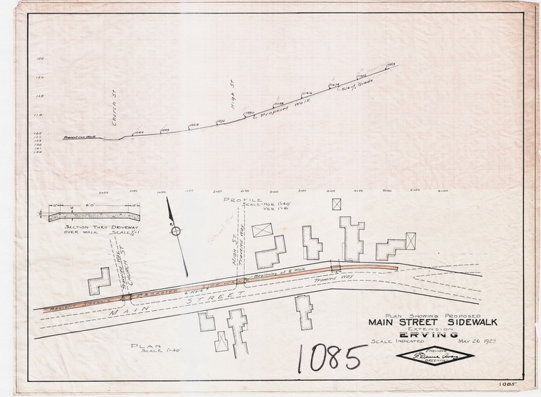 Erving Sidewalk Main St Erving 1085 - Map Reprint
