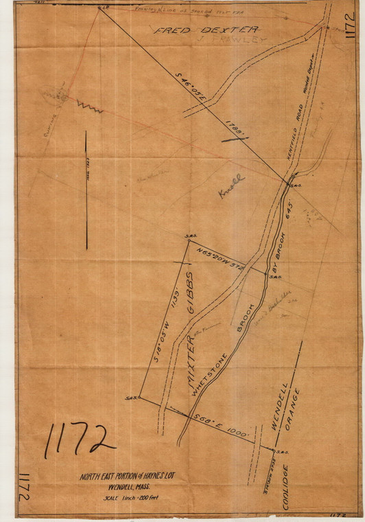 Plan of N.E. Portion of Haynes Lot Wendell 1172 - Map Reprint