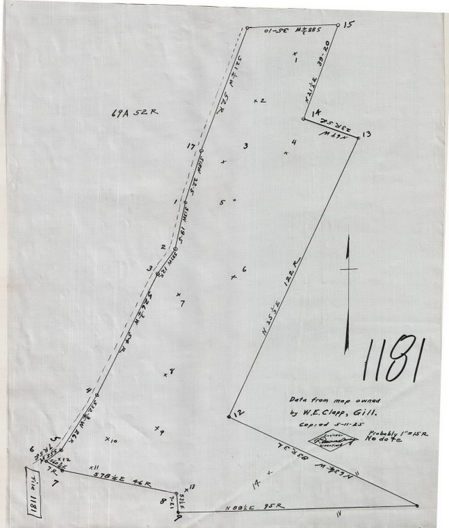 Old Map    69A 52R Gill 1181 - Map Reprint