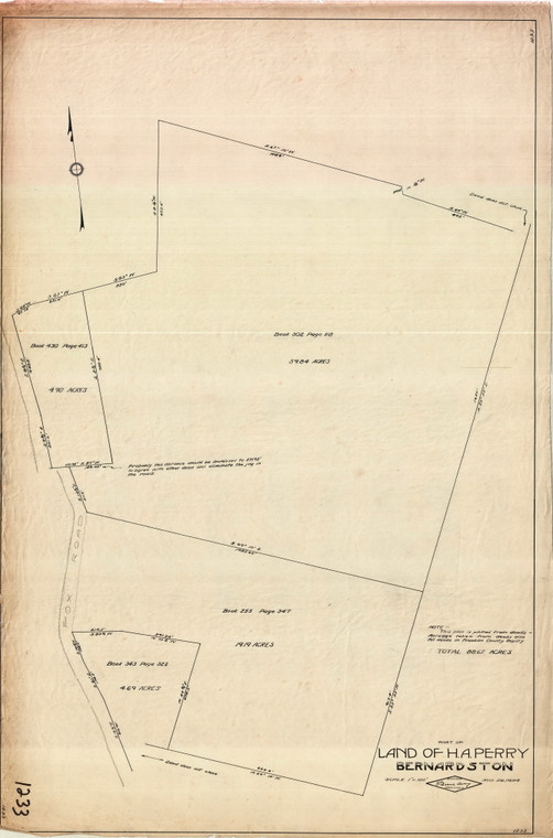 H.A. Perry - Lots on Fox Road - plotted from deeds Bernardston 1233 - Map Reprint