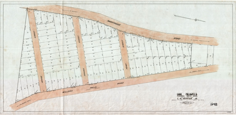 Snow Property    E.M. Granger    S. Side State Rd    W of Mayos Point Oak Heights Montague 1248 - Map Reprint