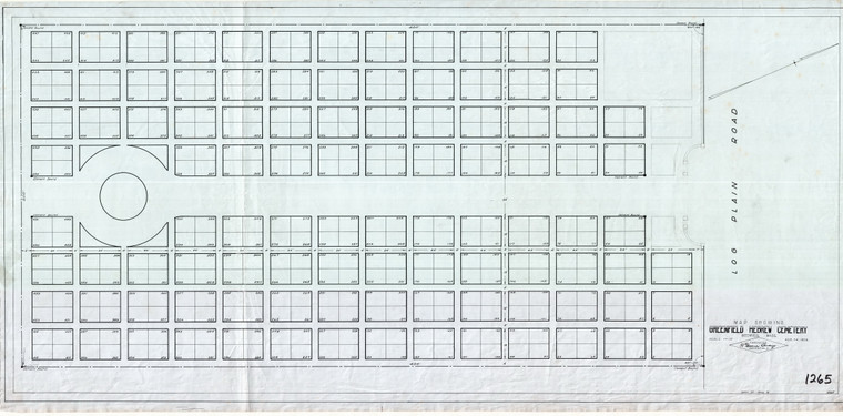 Greenfield Hebrew Cemetery - Log Plain Road Greenfield 1265 - Map Reprint