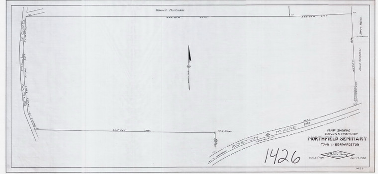 Northfield Schools - Downs Pasture at Nfld Line Bernardston 1426 - Map Reprint