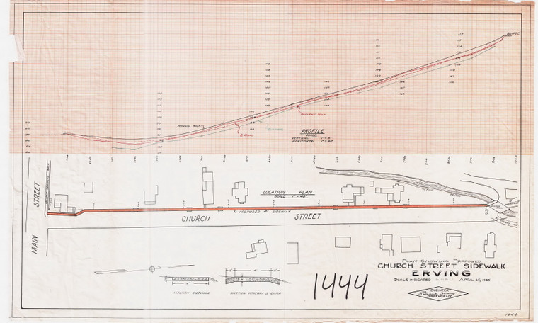 Town of Erving    Church St. Sidewalk Erving Erving 1444 - Map Reprint