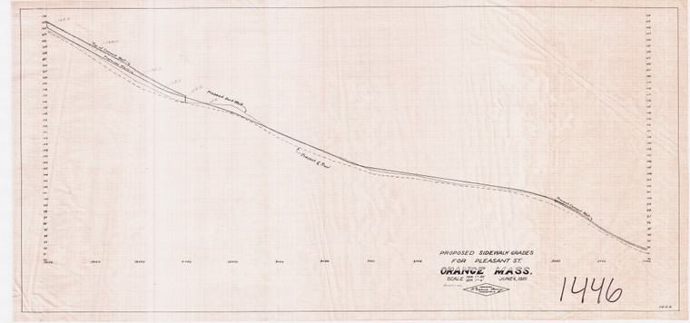 Town of Orange Pro Sidewalk on Pleasant St Orange 1446 - Map Reprint