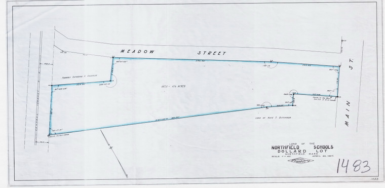 Northfield Schools    Dollard Lot - Meadow & Main Northfield 1483 - Map Reprint