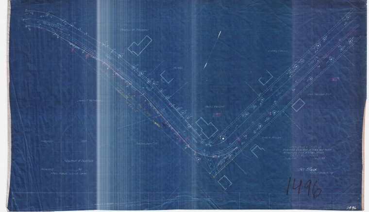 Street Railway RELOC -  N. End Main St. Old Deerfield C+A Plan Deerfield 1496 - Map Reprint