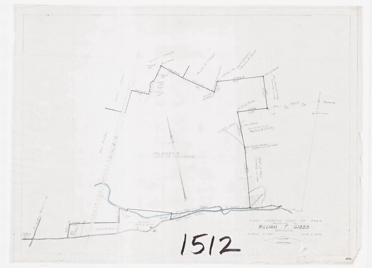 William F. Gibbs - Plan showing part of frmm - Millers Falls Rd - Montague - 174 1/2 ac Montague 1512 - Map Reprint