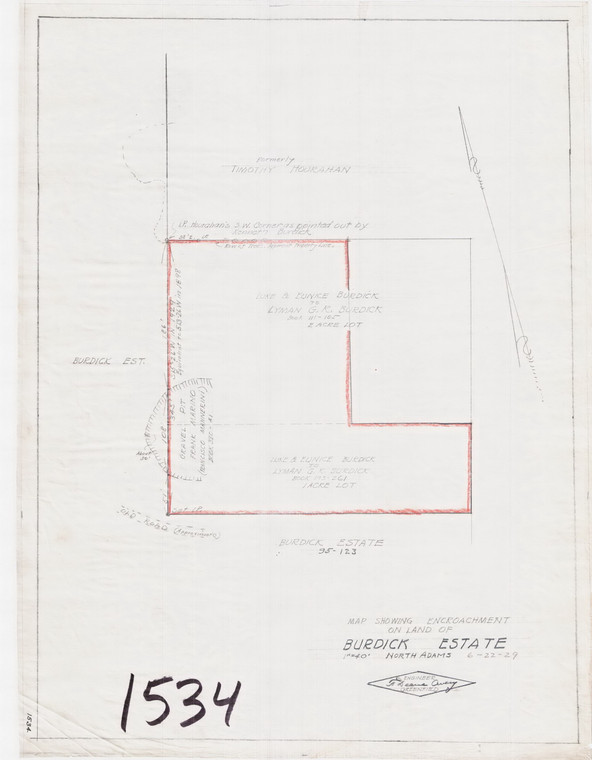 Burdick Estate - North Adams - North Adams 1534 - Map Reprint