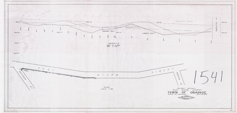 Town of Orange E. River St Sidewalk Orange 1541 - Map Reprint