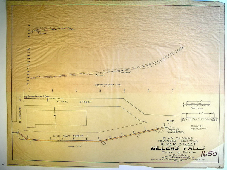 Town of Erving - Proposed Walk - River St Erving 1650 - Map Reprint