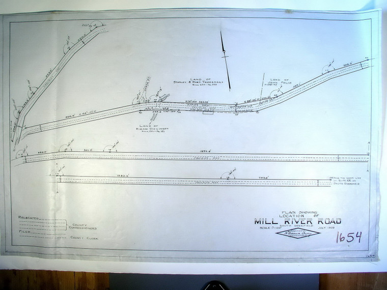 County LO - Location Mill River Rd.    So. Dfld Deerfield 1654 - Map Reprint