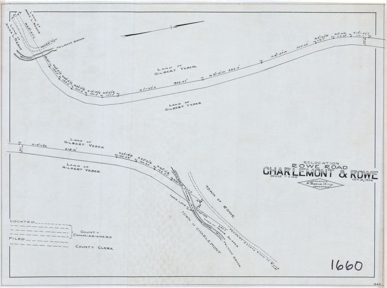 Relocation of Rowe Road  near Town Line Rowe Charlemont  Rowe 1660 - Map Reprint