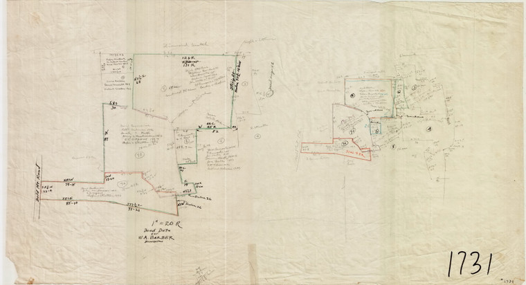Deed Data   W.A. Barber Bald Mt. Rd. Bernardston 1731 - Map Reprint