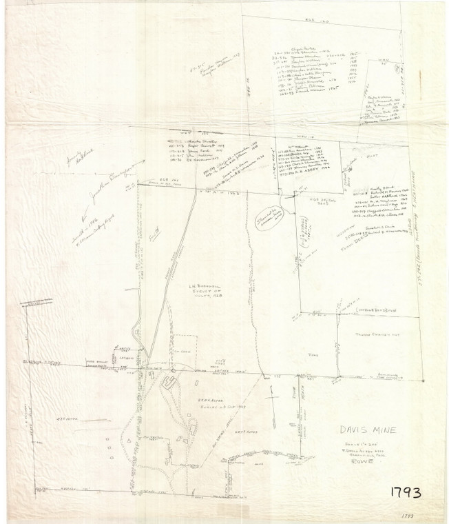 Deed Data - Davis Mine + North Rowe 1793 - Map Reprint