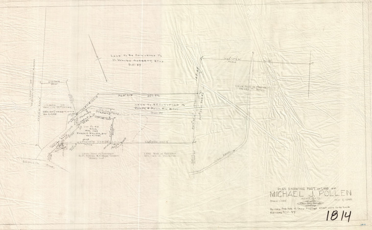 Michael J Pollen - On Town St. off Bronson Ave. Ashfield 1814 - Map Reprint