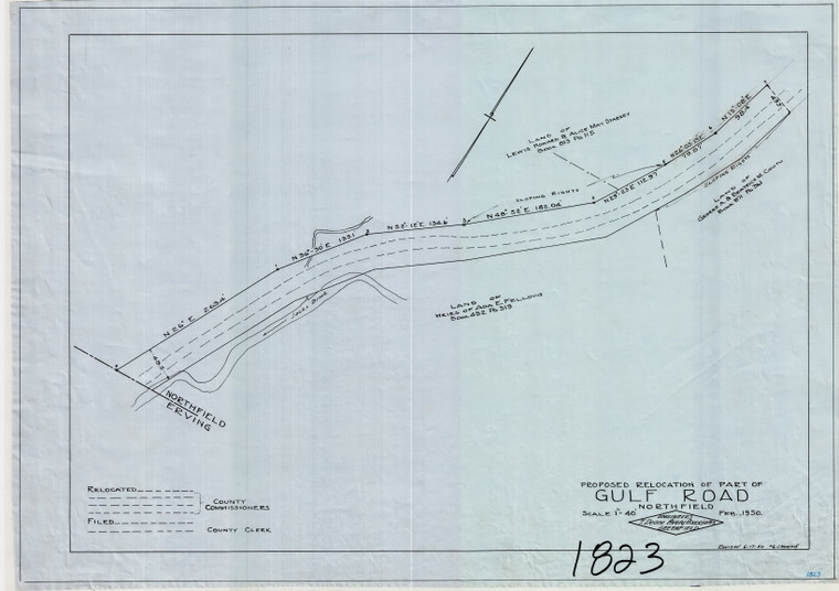 Gulf Road, proposed relocation of part of Northfield 1823 - Map Reprint