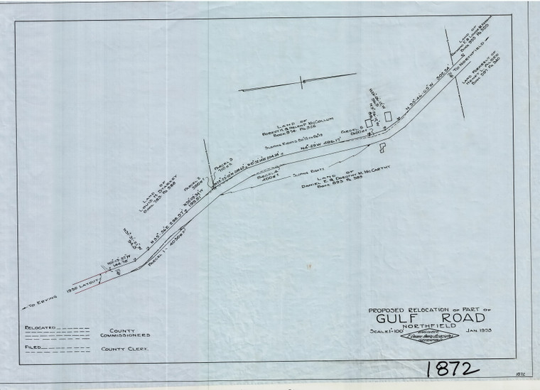 Gulf Road.    proposed relocation of part of Northfield 1872 - Map Reprint