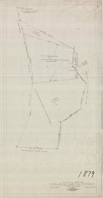 C. Fowler & Elizabeth M. Pickhardt Shelburne 1879 - Map Reprint