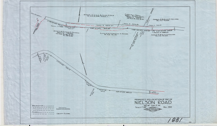 Nielson Rd.    Fr. Co. Hwy. LO New Salem 1881 - Map Reprint