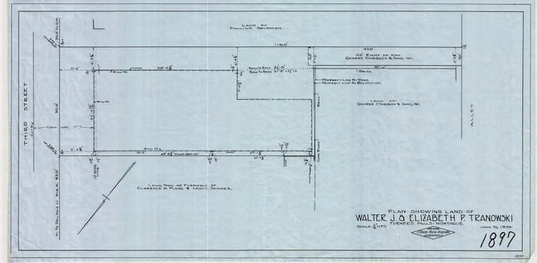 Walter J. & Elizabeth P. Tranowski Montague 1897 - Map Reprint