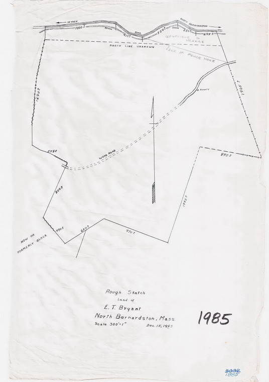 E.T. BRYANT - Land on North Bernardston - S.W. of Eck Inn Bernardston 1985 - Map Reprint