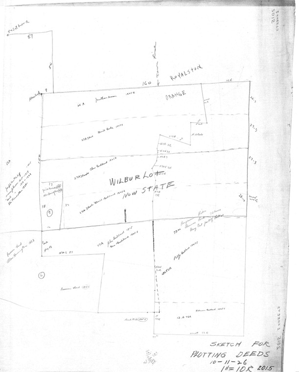 State Wilbur Lot - Sketch for Plotting Deeds Orange 2015 - Map Reprint