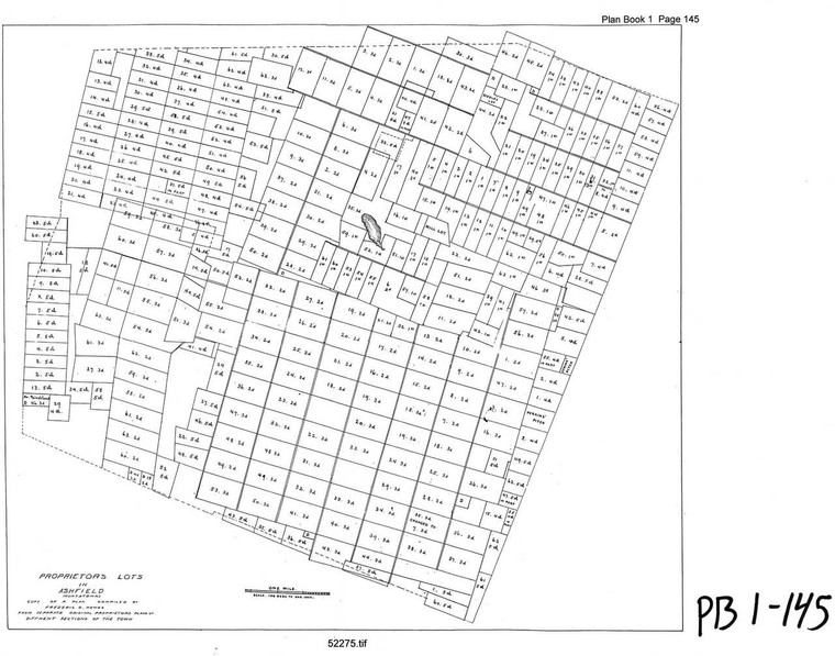 Ashfield ca1780 - Old Town Map - PB 1-145