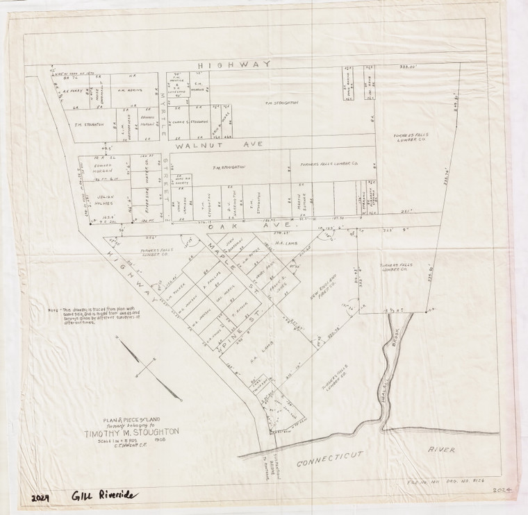 Stoughton Land Old Plan of Lots - copy Gill 2024 - Map Reprint