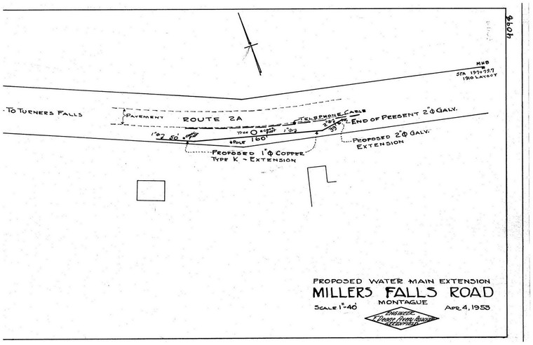 Water Main Extension (proposed) Millers Falls Rd. Montague 4098 - Map Reprint