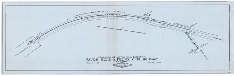 River Road & French King Hwy prop. 8" Ø Water Main Extension Erving 4105 - Map Reprint
