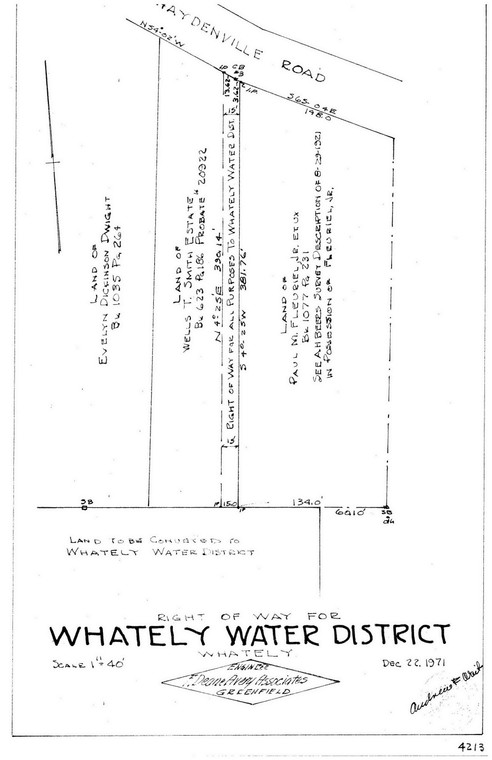 Whately Water District    Haydenville Rd Whately 4213 - Map Reprint
