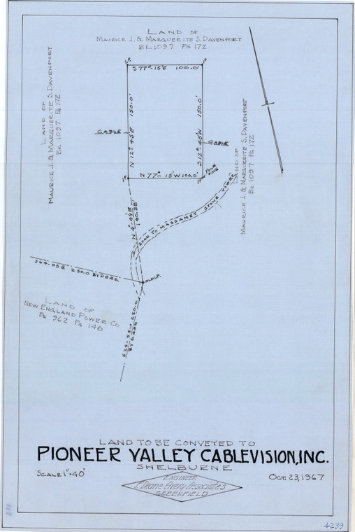 Pioneer Valley Cablevision, Inc off Rd to Massamet Stone Tower Shelburne 4239 - Map Reprint