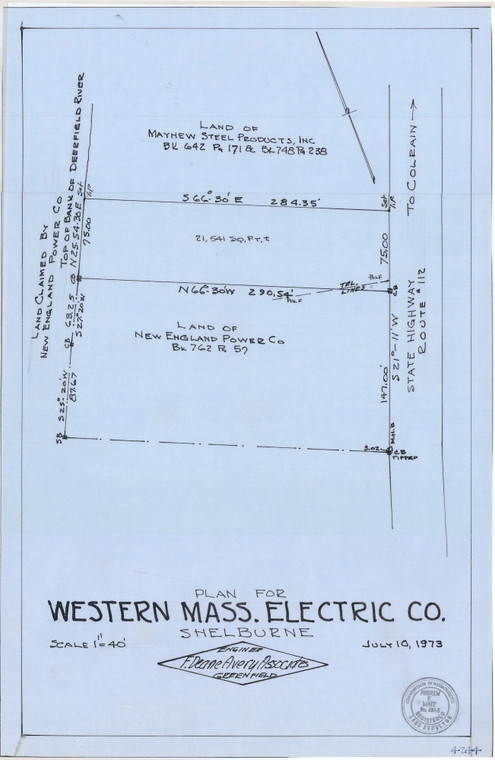 Western Mass Elect. Co    Rte 112 Shelburne 4244 - Map Reprint