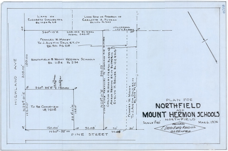 Northfield - Mt Hermon Schools    Highland + Pine Northfield 4258 - Map Reprint