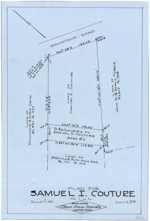 Samuel I Couture    Mountain Rd Gill 4275 - Map Reprint