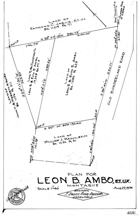 Leon B. Ambo Et. Ux    Old Sunderland Rd Montague 4282 - Map Reprint