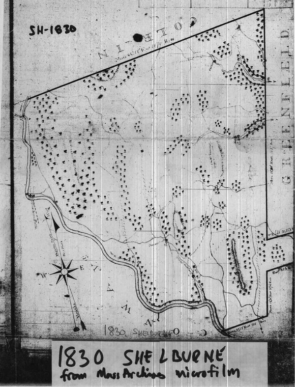Shelburne 1830 - Old Town Map Reprint