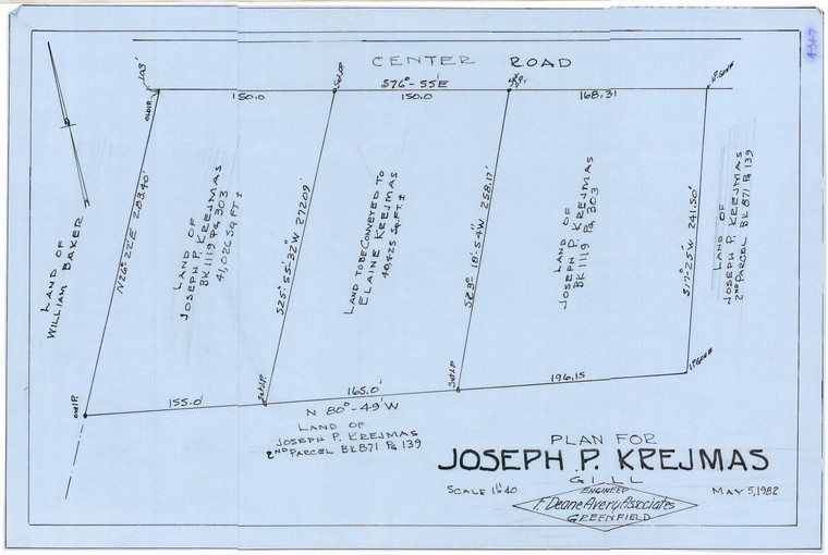 Joseph P. Krejmas    Center Road Gill 4347 - Map Reprint