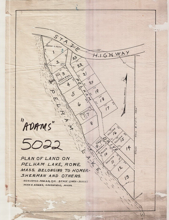 Lots on Pelham Lake Rowe 5022 - Map Reprint